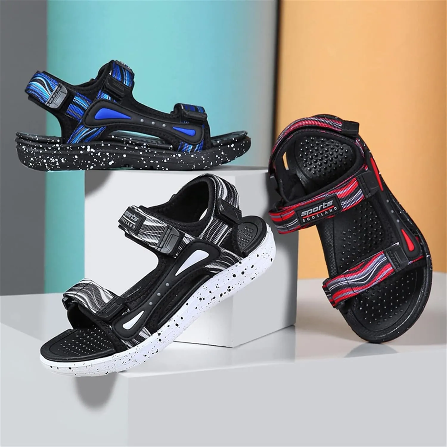 Baby Boys Open Toe Sandals Outdoor Summer Casual Wide Shoes Toddler Kids Fashion Slip On Rubber Loafers Beach Pool