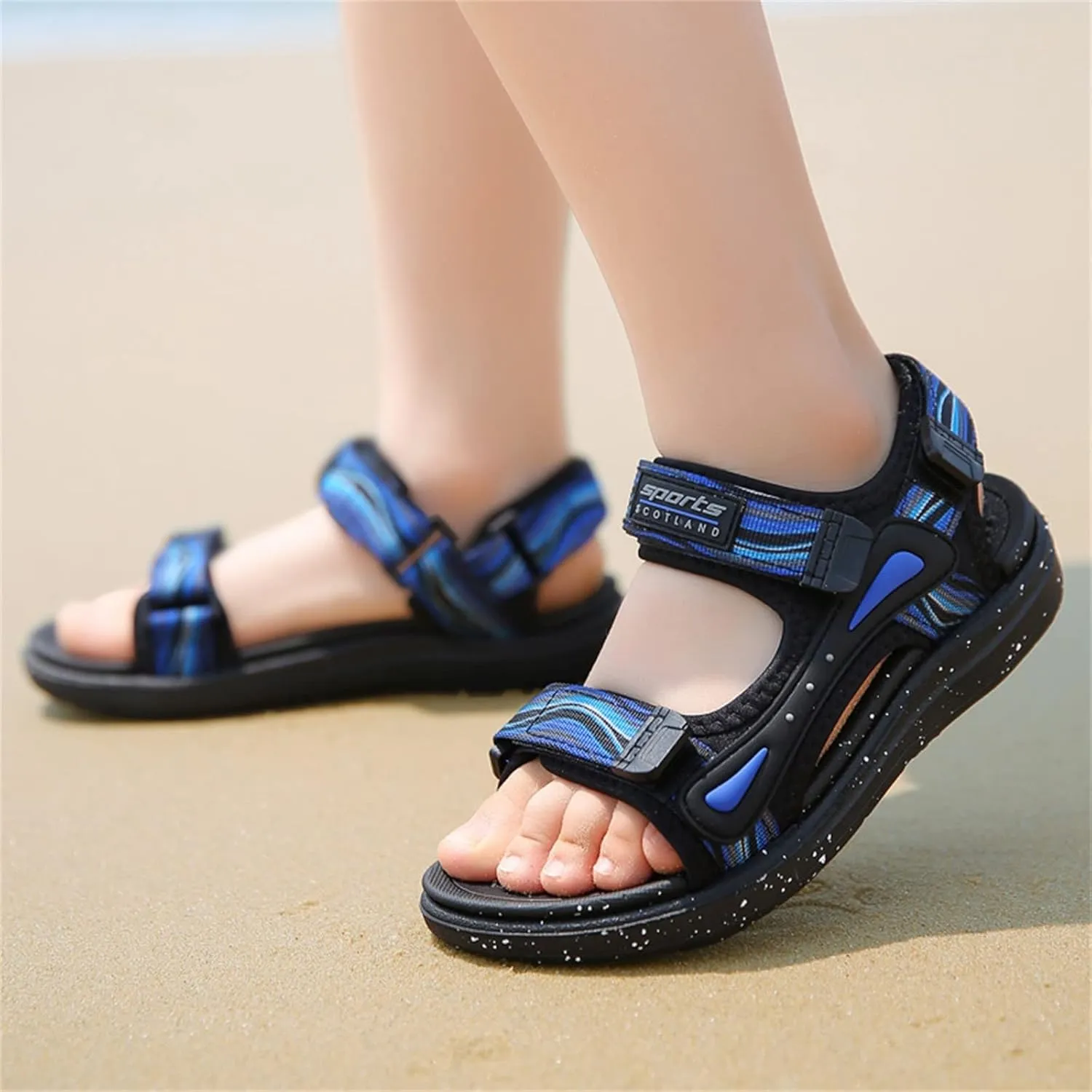 Baby Boys Open Toe Sandals Outdoor Summer Casual Wide Shoes Toddler Kids Fashion Slip On Rubber Loafers Beach Pool