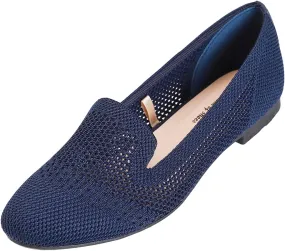 Feversole Women's Woven Fashion Breathable Knit Flat Shoes