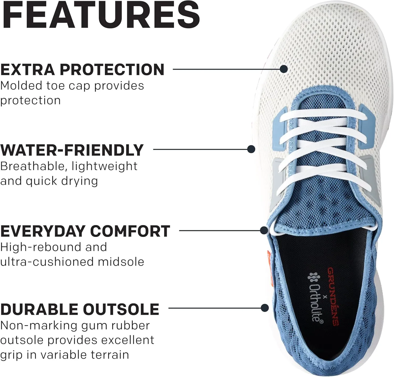 Grundens Keeper Sneaker - Lightweight Quick Dry Water Shoes, Breathable Mesh Upper with Rubber Toe, All Day Fishing Comfort and Support