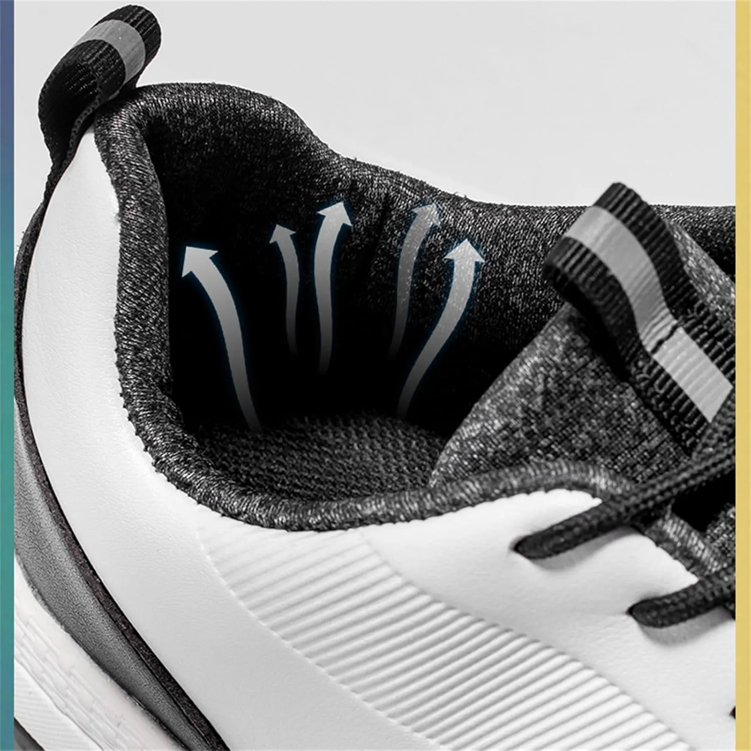 JiuQing Spikes Golf Shoes Men's Leather Professional Golfing Trainer Anti Slip Lightweight