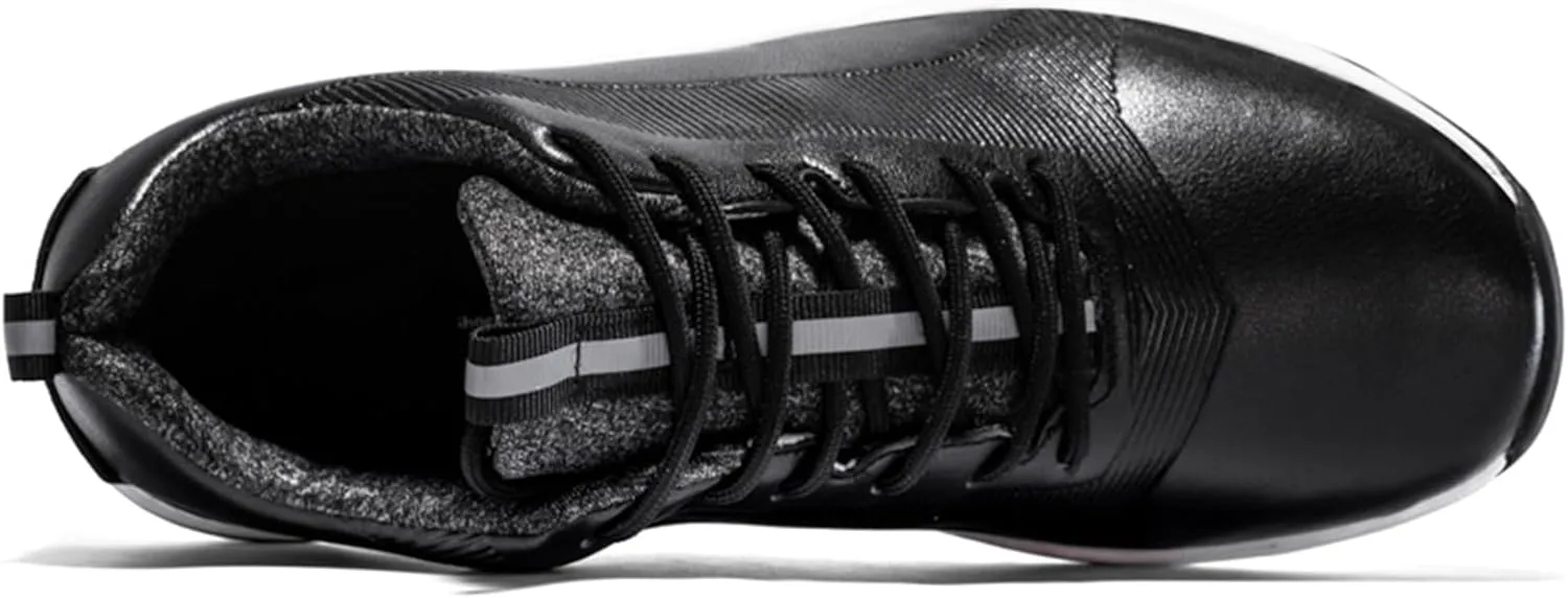 JiuQing Spikes Golf Shoes Men's Leather Professional Golfing Trainer Anti Slip Lightweight