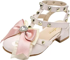 Ladies' Leather Shoes Shoes with Summer Korean Version Fashion Small Heels Single Little Girls White Dress Sandals