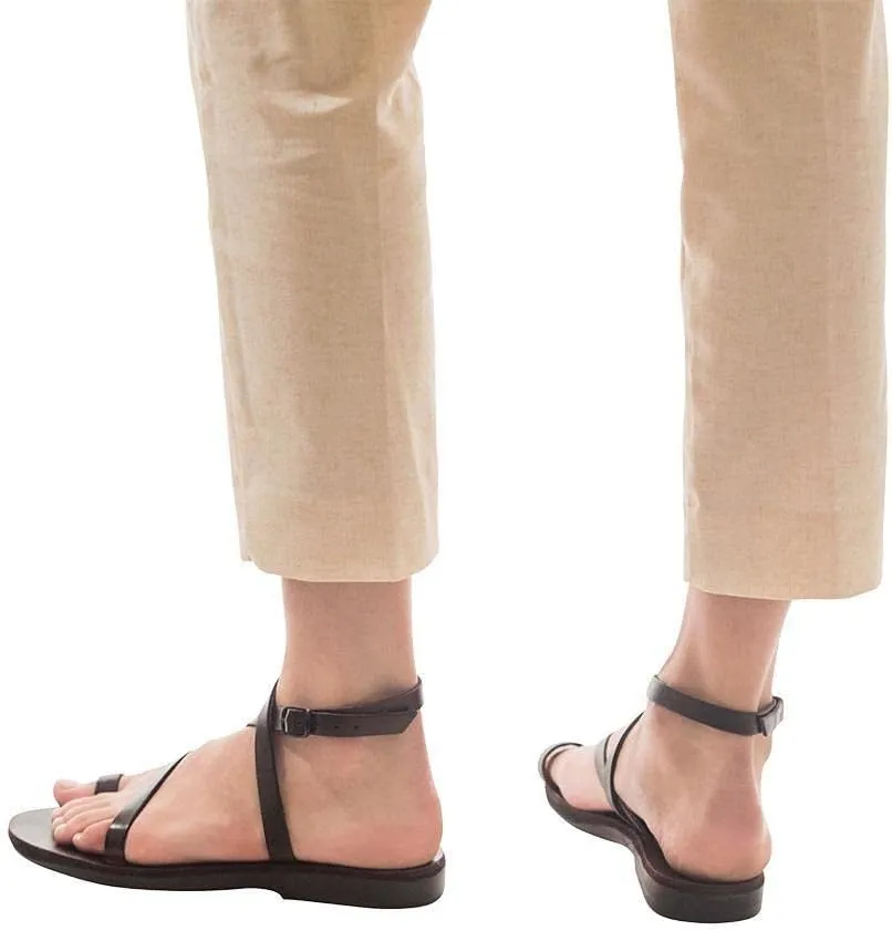 Mara - Leather Thin Ankle Strap Sandal - Womens Sandals
