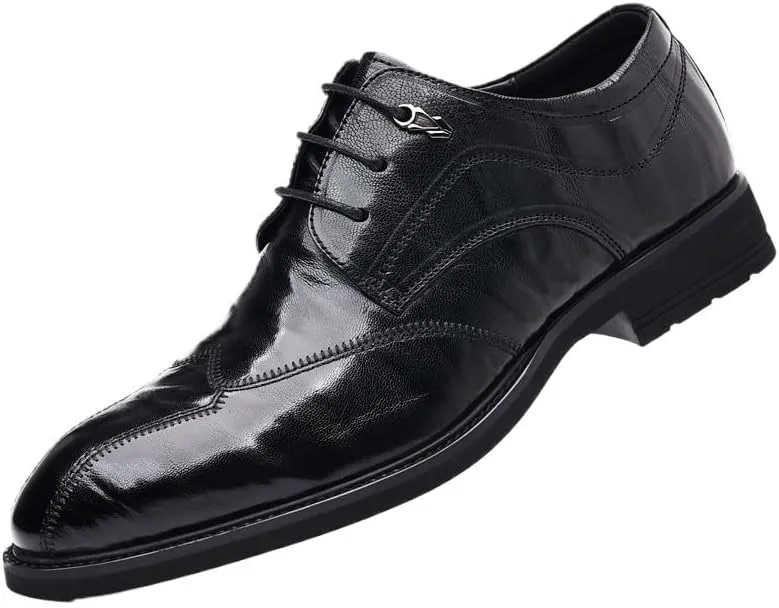Men's Leather Hand-Sewn Flats Oxfords Men's Vintage Spike Dress Loafers Slip On Fashion Shoes
