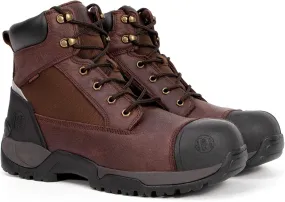 Mens work boots, 6" Composite Toe Waterproof Lightweight Work Boots for Men, Slip & Puncture Resistant Safety EH Wide Working Shoes