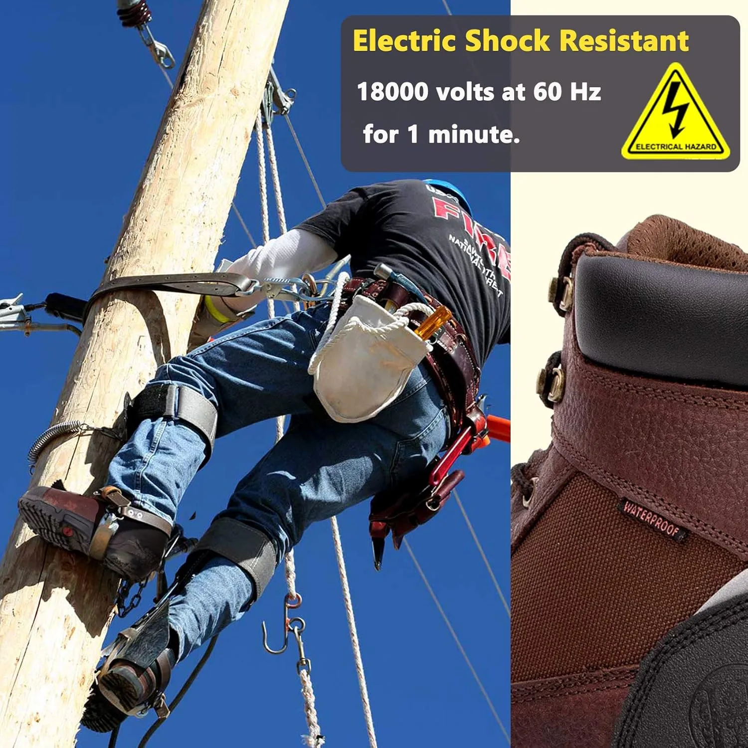 Mens work boots, 6" Composite Toe Waterproof Lightweight Work Boots for Men, Slip & Puncture Resistant Safety EH Wide Working Shoes