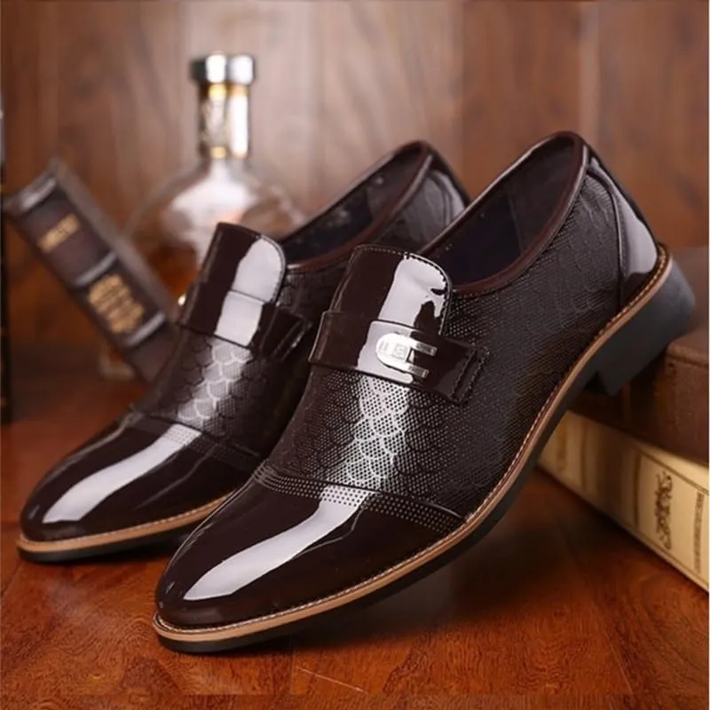 Pointed Tip Casual Business Oxford New Leather Shoes Walking Office Loafers Men's Slip-On Comfort Orthopedic Dress Shoes Dress Oxford Shoes for Men