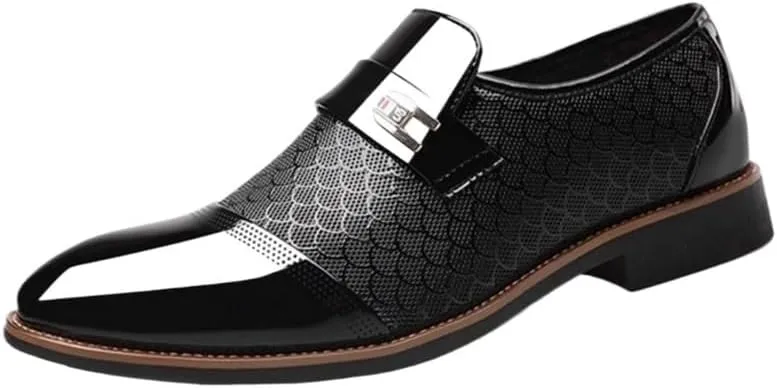Pointed Tip Casual Business Oxford New Leather Shoes Walking Office Loafers Men's Slip-On Comfort Orthopedic Dress Shoes Dress Oxford Shoes for Men