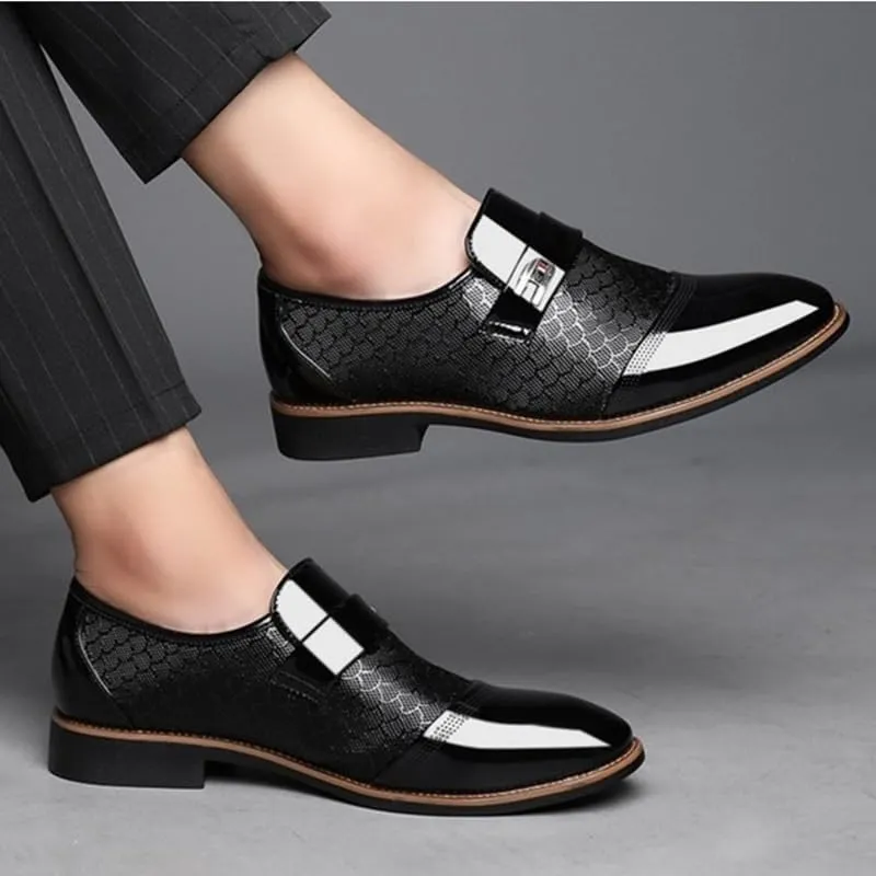Pointed Tip Casual Business Oxford New Leather Shoes Walking Office Loafers Men's Slip-On Comfort Orthopedic Dress Shoes Dress Oxford Shoes for Men