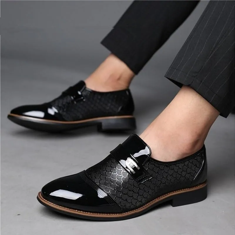 Pointed Tip Casual Business Oxford New Leather Shoes Walking Office Loafers Men's Slip-On Comfort Orthopedic Dress Shoes Dress Oxford Shoes for Men
