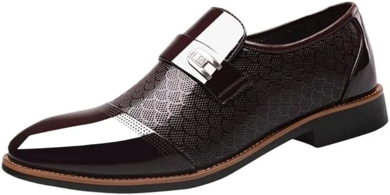 Pointed Tip Casual Business Oxford New Leather Shoes Walking Office Loafers Men's Slip-On Comfort Orthopedic Dress Shoes Dress Oxford Shoes for Men