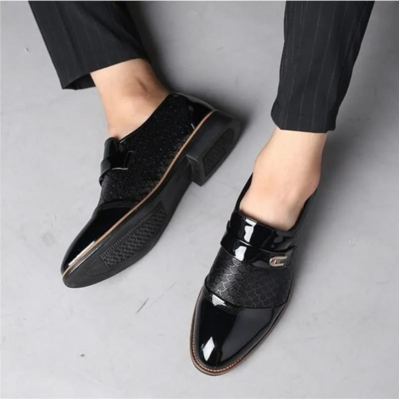 Pointed Tip Casual Business Oxford New Leather Shoes Walking Office Loafers Men's Slip-On Comfort Orthopedic Dress Shoes Dress Oxford Shoes for Men