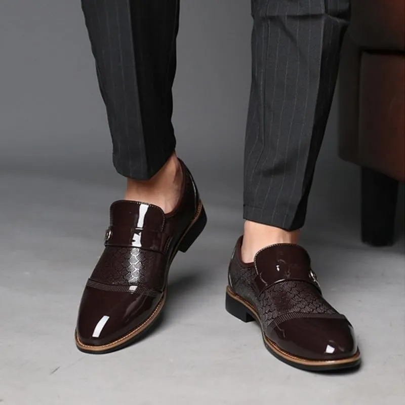 Pointed Tip Casual Business Oxford New Leather Shoes Walking Office Loafers Men's Slip-On Comfort Orthopedic Dress Shoes Dress Oxford Shoes for Men