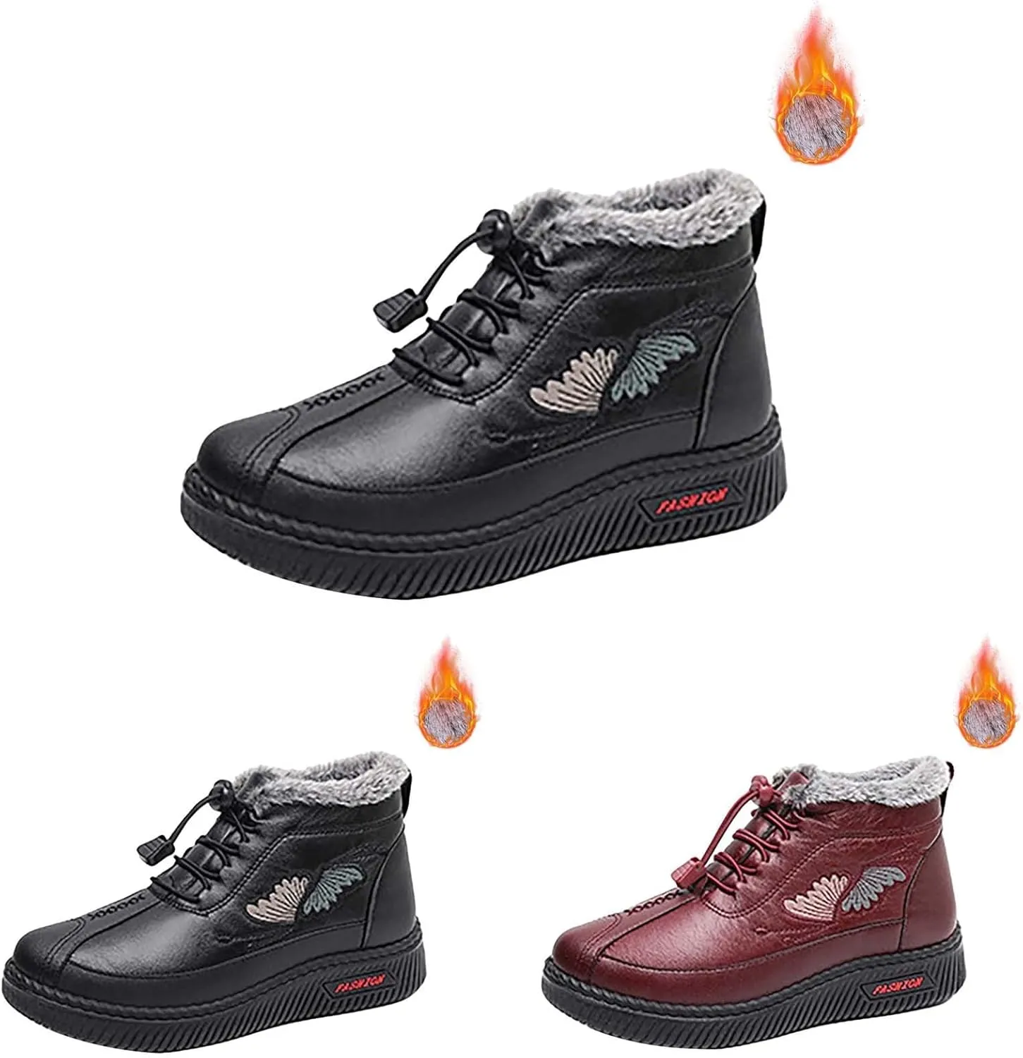 Rain Boots for Women Casual Sneakers Breathable Flat Casual Shoes Winter Padded Warm Womens Short Boots Winter