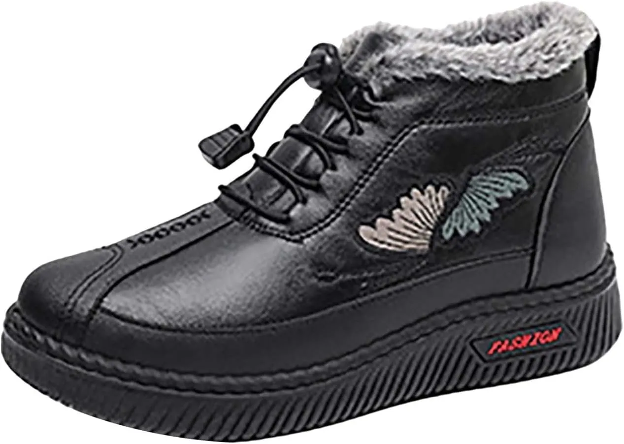 Rain Boots for Women Casual Sneakers Breathable Flat Casual Shoes Winter Padded Warm Womens Short Boots Winter