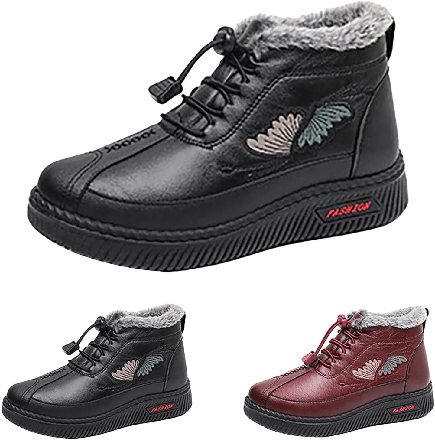 Rain Boots for Women Casual Sneakers Breathable Flat Casual Shoes Winter Padded Warm Womens Short Boots Winter