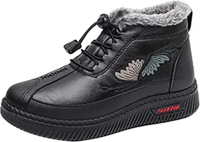 Rain Boots for Women Casual Sneakers Breathable Flat Casual Shoes Winter Padded Warm Womens Short Boots Winter
