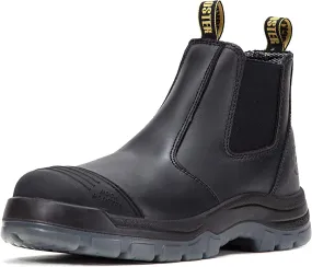 ROCKROOSTER Mens Work Boots, 6 inch Steel Toe, Pull On Safety Leather Chelsea Work Shoes Static Dissipative(AK227, AK222)