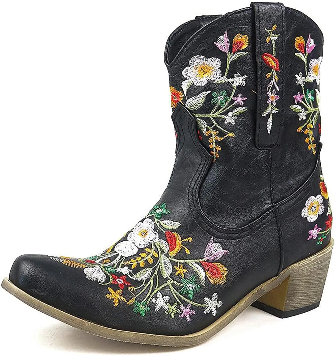 SBGMoSJ Black Knee High Western Boots Brown Boots for Women Knee High Size 11 Tall Cowboy Boots Women Knee High Wide Calf Knee High Boots Cowboy Women Womens Black Mid Calf Boots