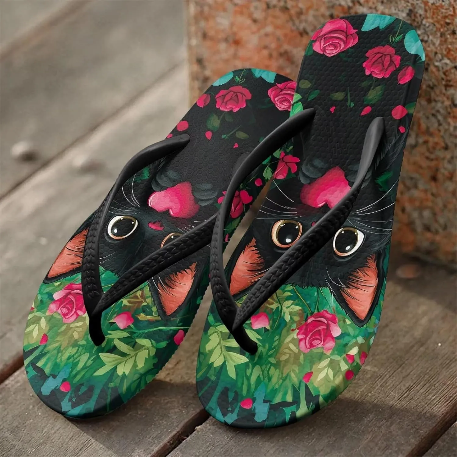Slim Flip Flops for Women Beach Rubber Shower Shoes Basic Thong Sandals