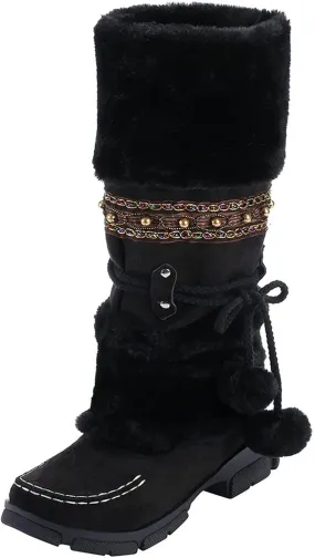 Snow Boots for Women Cute Waterproof Winter Walking Boots for Women Winter Brown Boots for Women