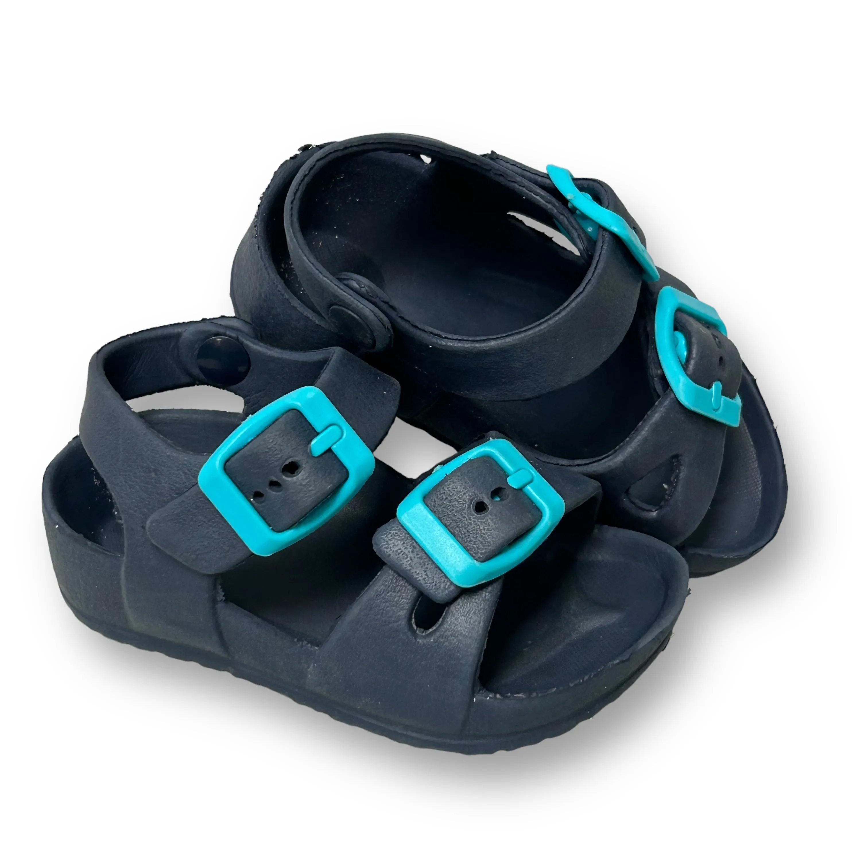 Toddler Boy Size 5/6 Navy Rubber Buckle Sandals