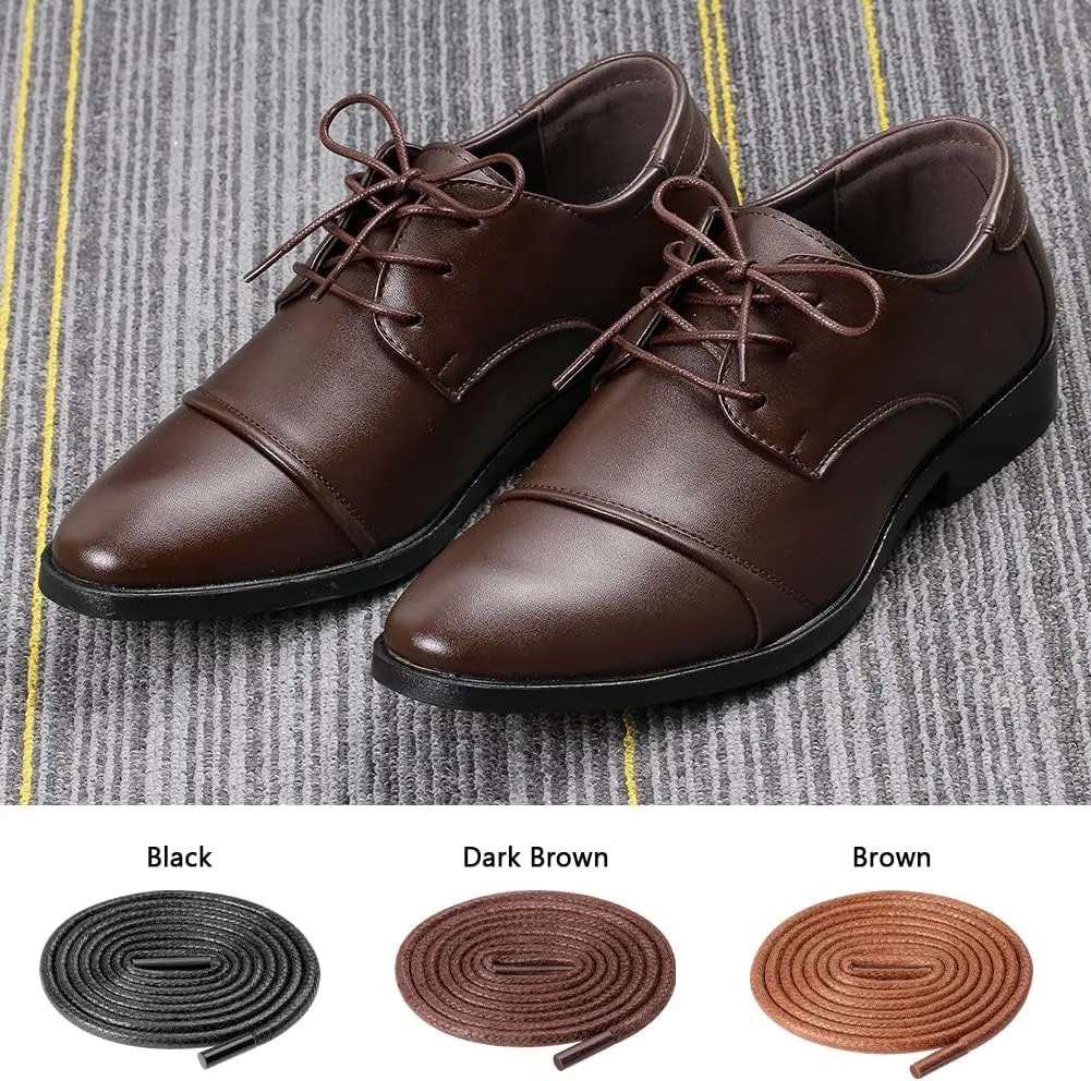 UpUGo Waxed Round Shoe Laces, 3/32" Thin Formal Business Oxford Shoelaces for Men or Women's Dress Shoes