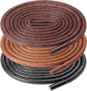 UpUGo Waxed Round Shoe Laces, 3/32" Thin Formal Business Oxford Shoelaces for Men or Women's Dress Shoes
