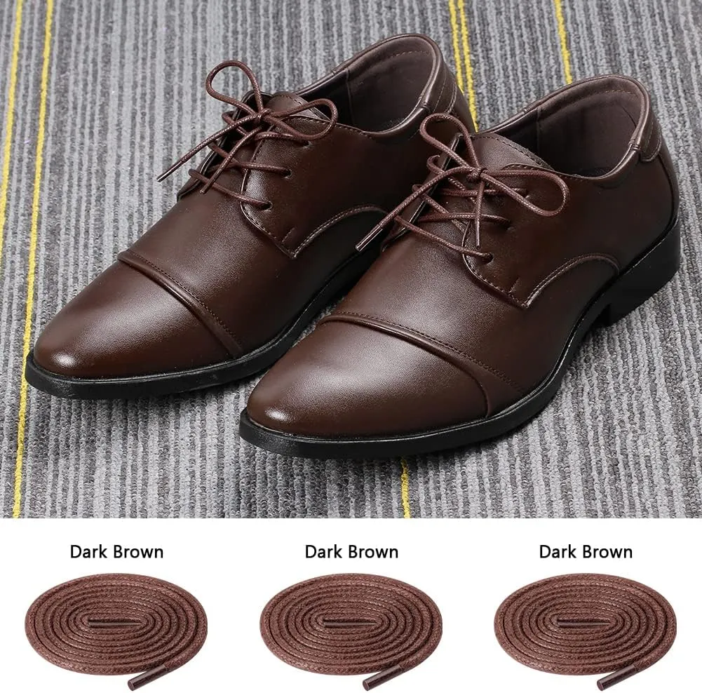 UpUGo Waxed Round Shoe Laces, 3/32" Thin Formal Business Oxford Shoelaces for Men or Women's Dress Shoes