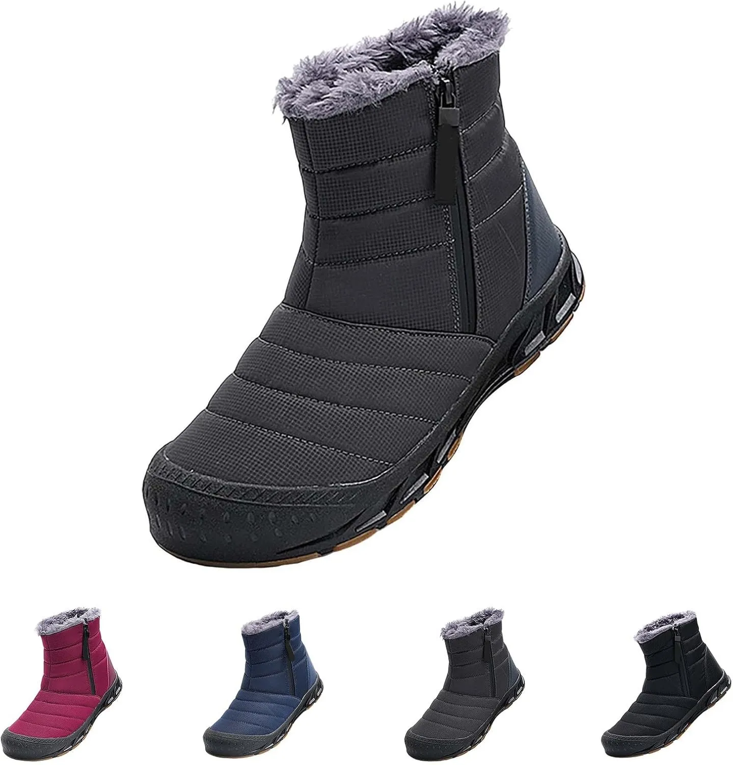 Waterproof Snow Boots for Men Warm Plush Lined Men's Snow Boots Non Slip Lightweight for Outdoor Hiking Work