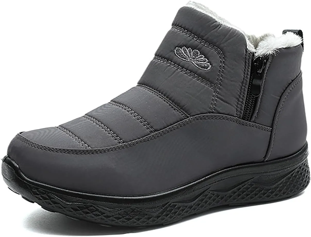 Women Winter Boots Waterproof Ladies Slip On Snow Boots Women Shoes with Hook Loop Barefoot Shoes Grounded Footwear Hiking Womens Cowboy Boots Men's Winter Booties