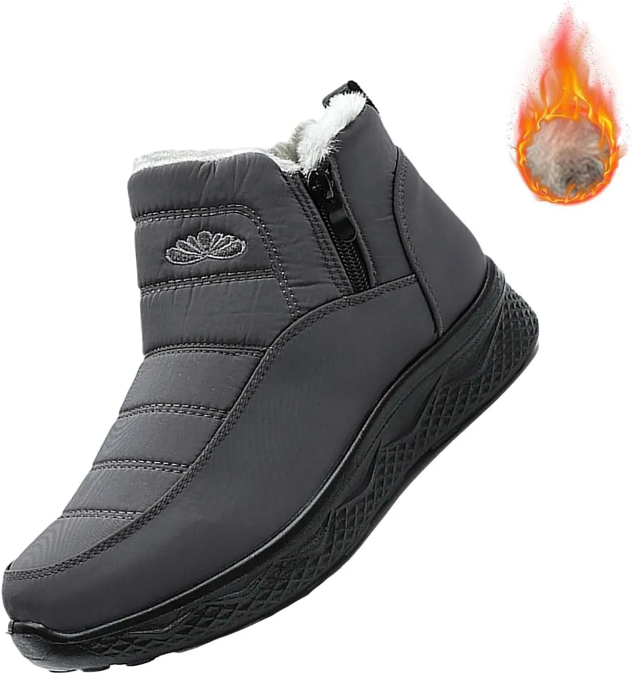 Women Winter Boots Waterproof Ladies Slip On Snow Boots Women Shoes with Hook Loop Barefoot Shoes Grounded Footwear Hiking Womens Cowboy Boots Men's Winter Booties