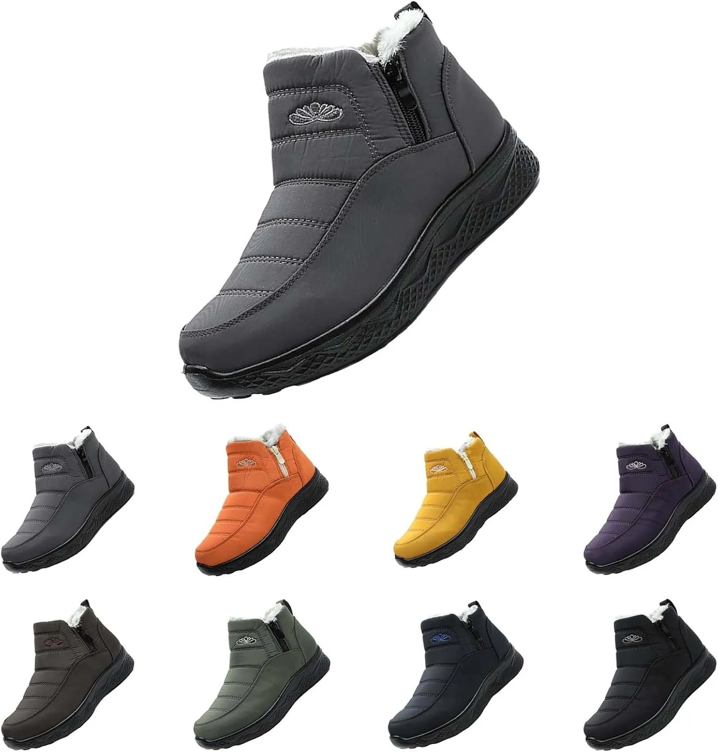 Women Winter Boots Waterproof Ladies Slip On Snow Boots Women Shoes with Hook Loop Barefoot Shoes Grounded Footwear Hiking Womens Cowboy Boots Men's Winter Booties