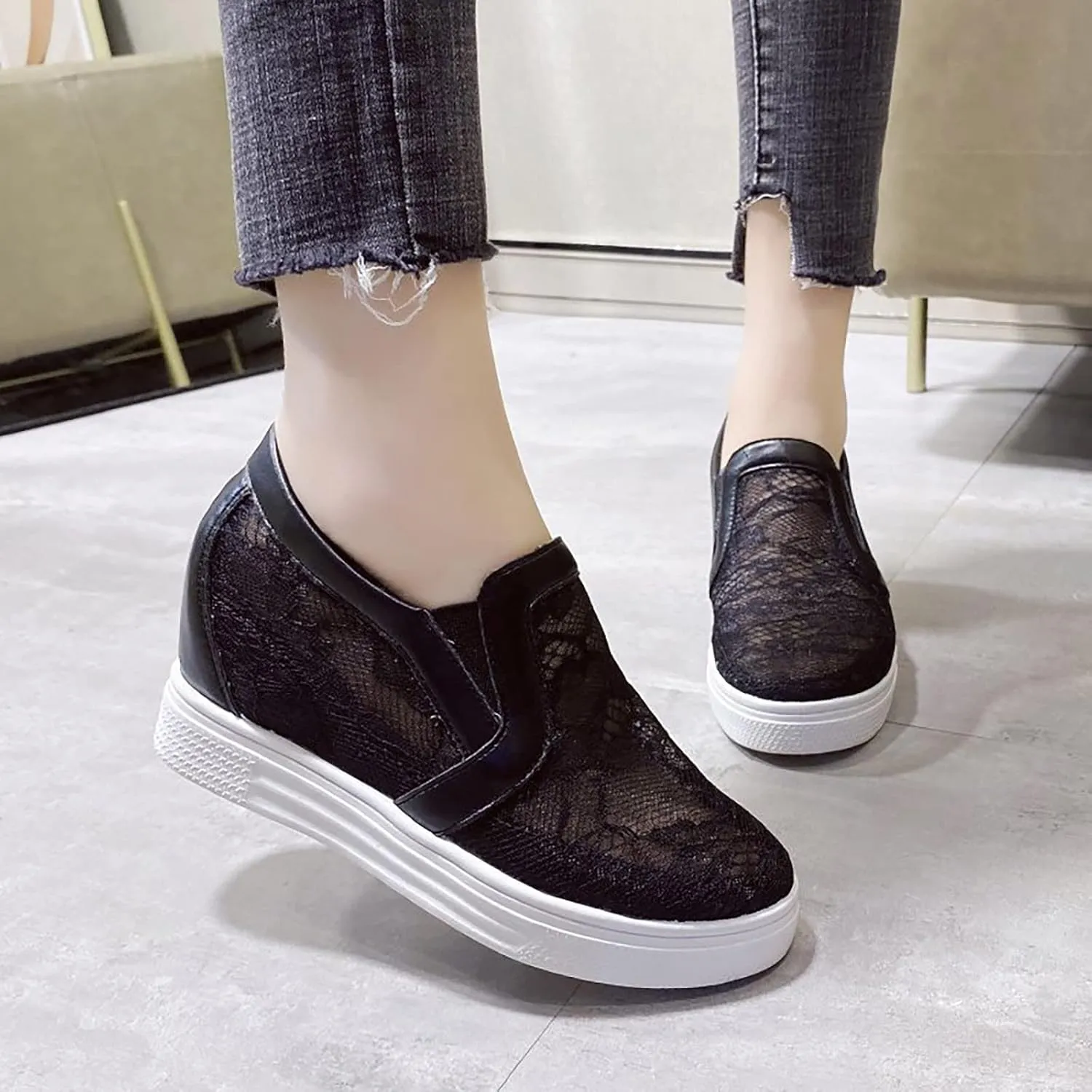 Womens Sandals Size 10 With Arch Support Women's Internal Increase Pullover Flower Leather Suede Sandals Women